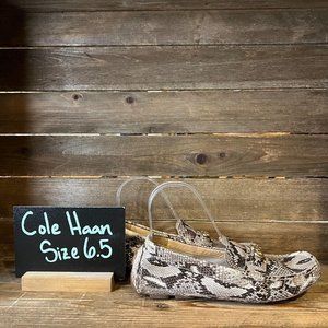 Womens Cole Haan Shelby Snakeskin Print Leather Loafers‎ Shoes Size 6.5 B GUC